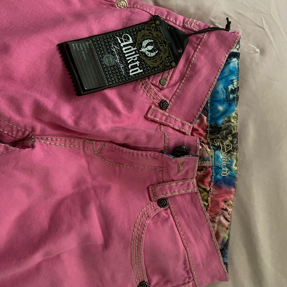 Adiktd Pink Boot Cut Denim Jeans